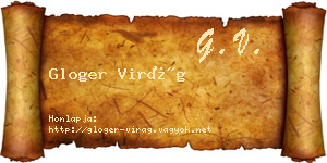 Gloger Virág névjegykártya